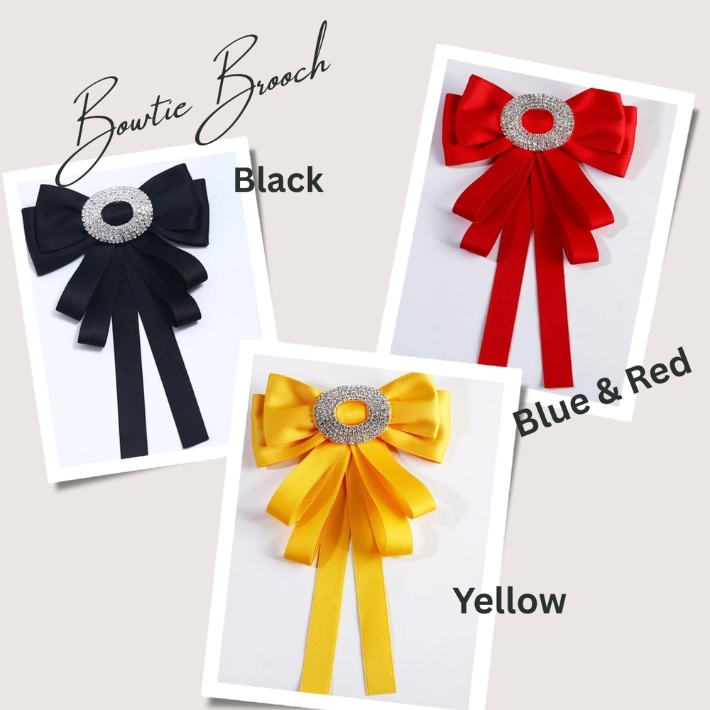 Elegant Bowtie Brooch Set - 3pcs Set - Picture 6 of 12
